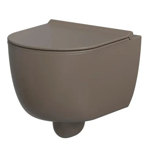 Xenz Gio Randloos Toilet 47cm met Vortexspoeling Coffe Mat