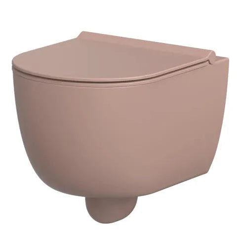 Xenz Gio Randloos Toilet 47cm met Vortexspoeling Roze Mat
