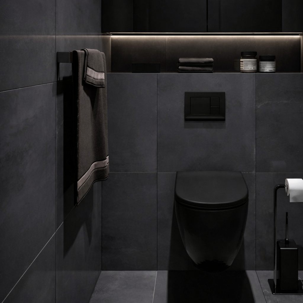 Xenz Gio Randloos Toilet 47cm met Vortexspoeling Zwart Mat