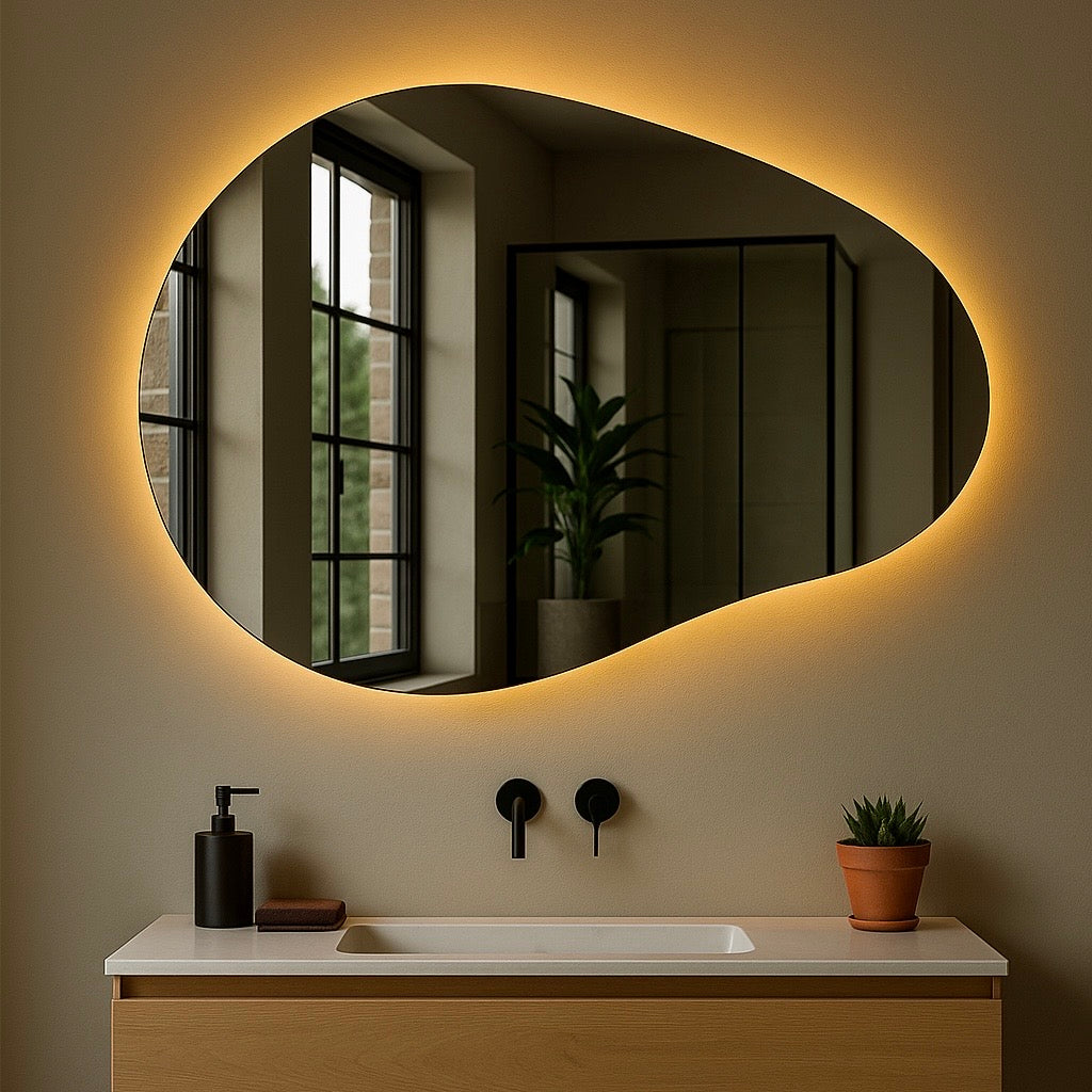 Spiegel Paris - Organische vorm - Indirecte Spotless Verlichting - Incl. Verwarming