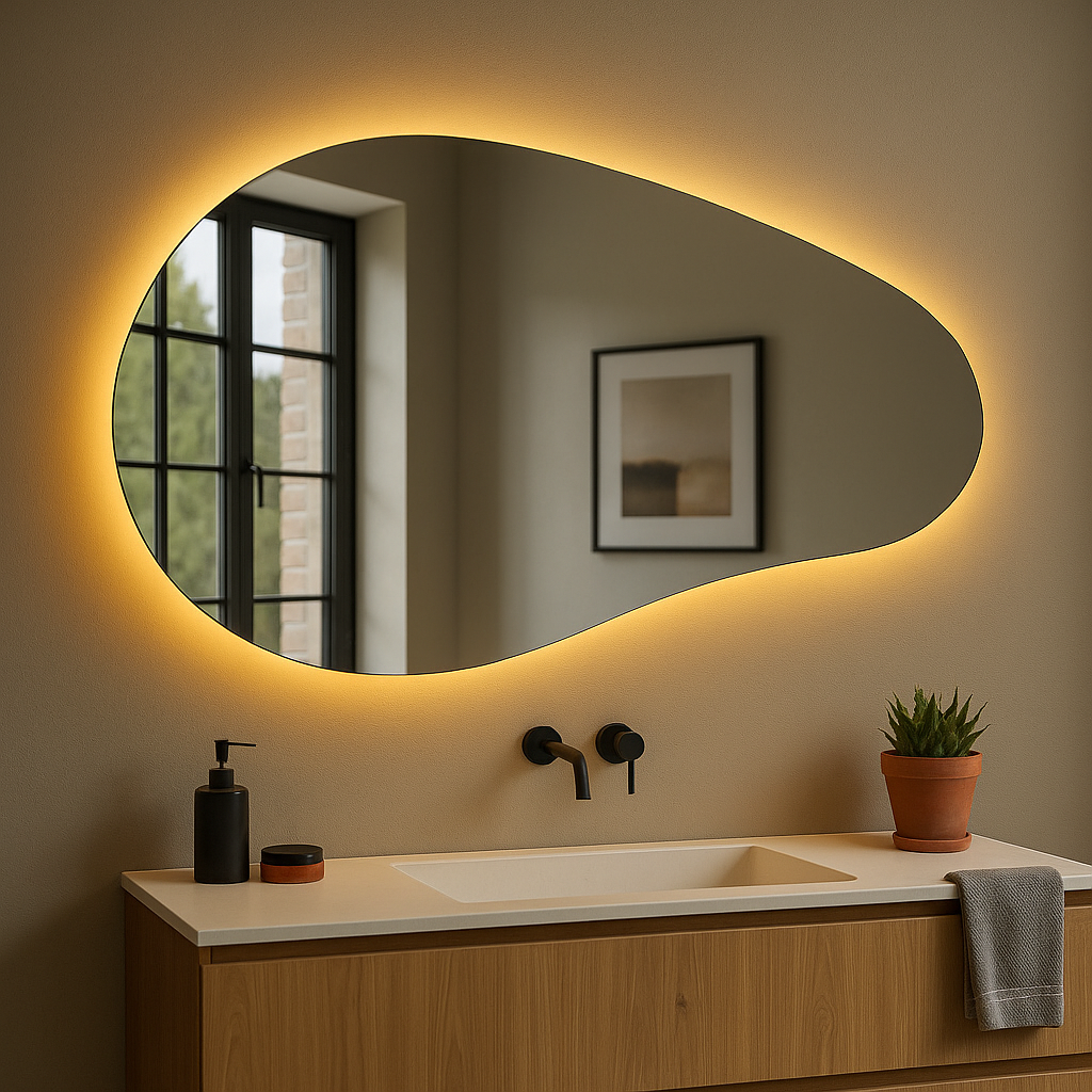 Spiegel Paris - Organische vorm - Indirecte Spotless Verlichting - Incl. Verwarming