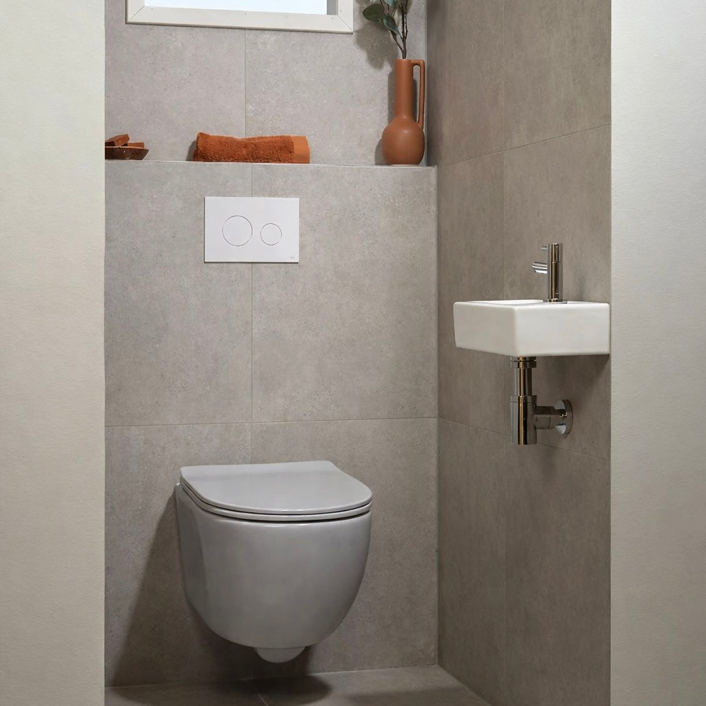 Xenz Gio Randloos Toilet 47cm met Vortexspoeling Grijs Mat
