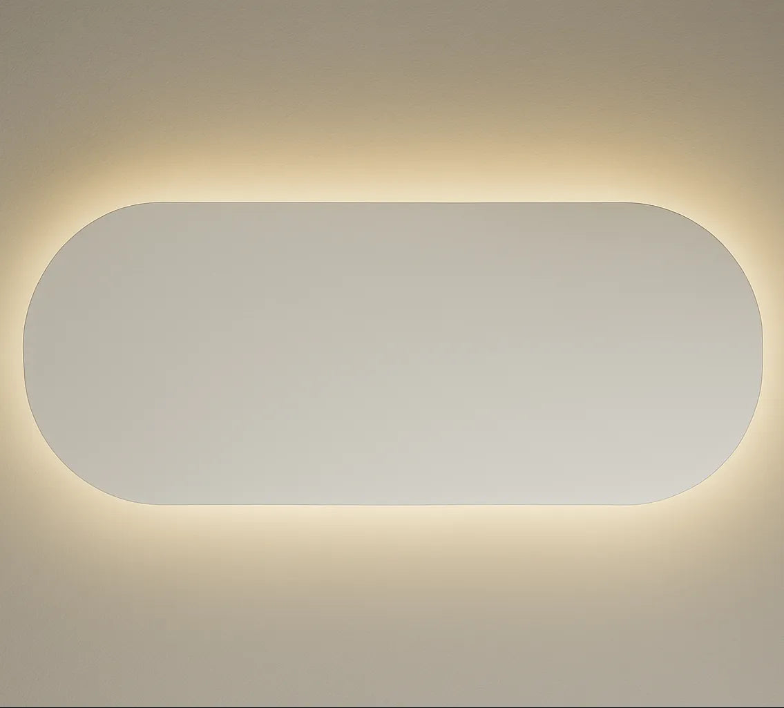 Spiegel Sydney - Ovaal Rechte Spiegel - Indirecte Spotless Verlichting | Incl. Verwarming