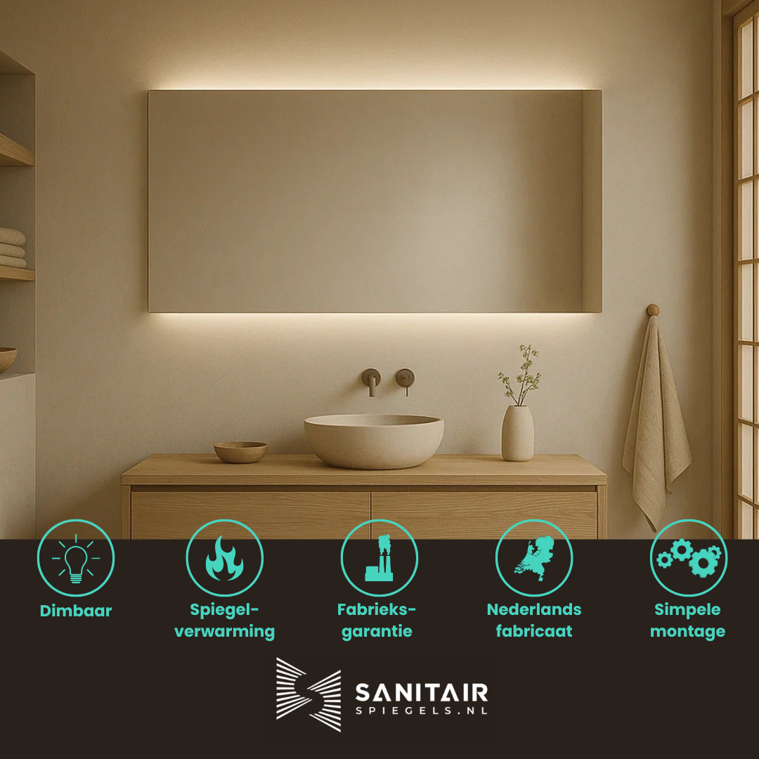 Spiegel Miami - Indirecte Verlichting Onder en Boven | Incl. Verwarming