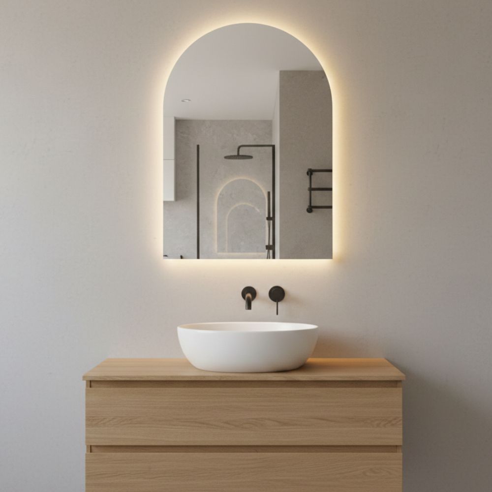 Spiegel Dubai - Rechthoekige Spiegel met Ronde Bovenkant - 40 x 60 cm