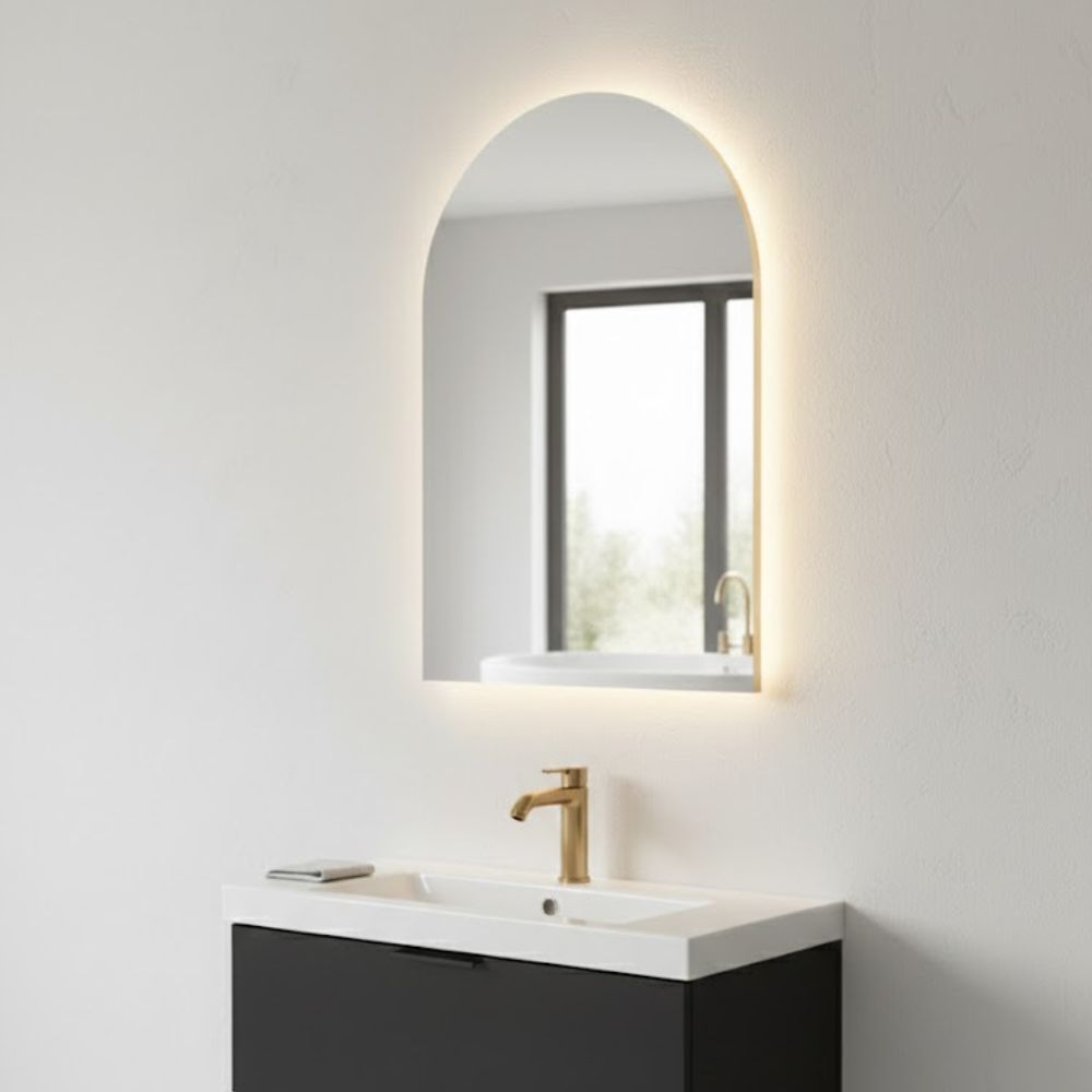 Spiegel Dubai - Rechthoekige Spiegel met Ronde Bovenkant - 50 x 75 cm