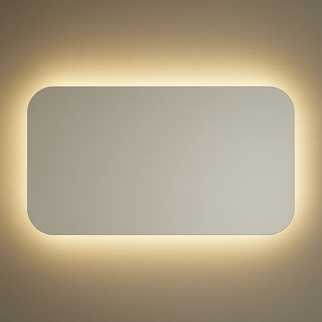 Spiegel Bangkok - D-vorm Spiegel - Indirecte Spotless Verlichting Rondom | Incl. Verwarming