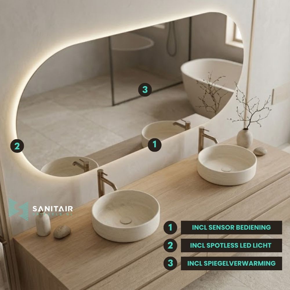 Spiegel Sydney - Ovaal Rechte Spiegel - 120 x 60 cm