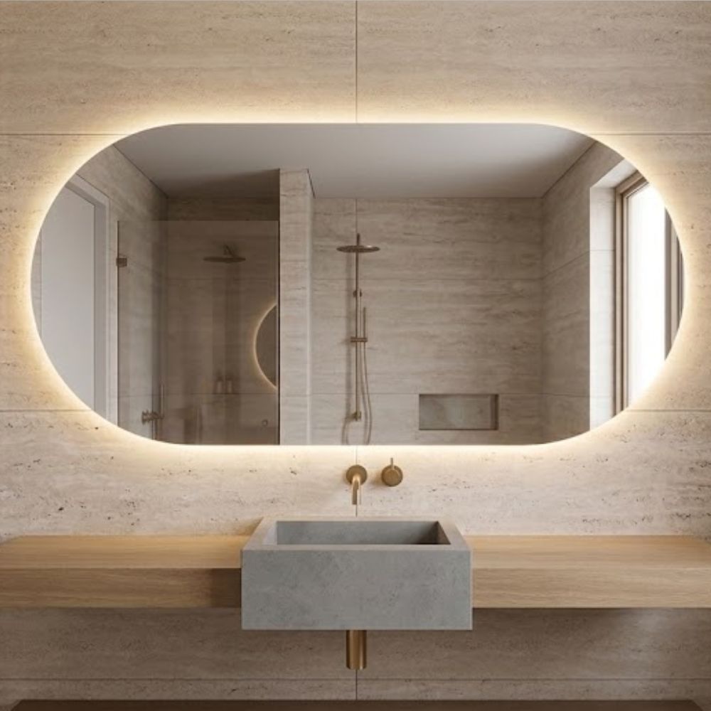 Spiegel Sydney - Ovaal Rechte Spiegel - 80 x 40 cm