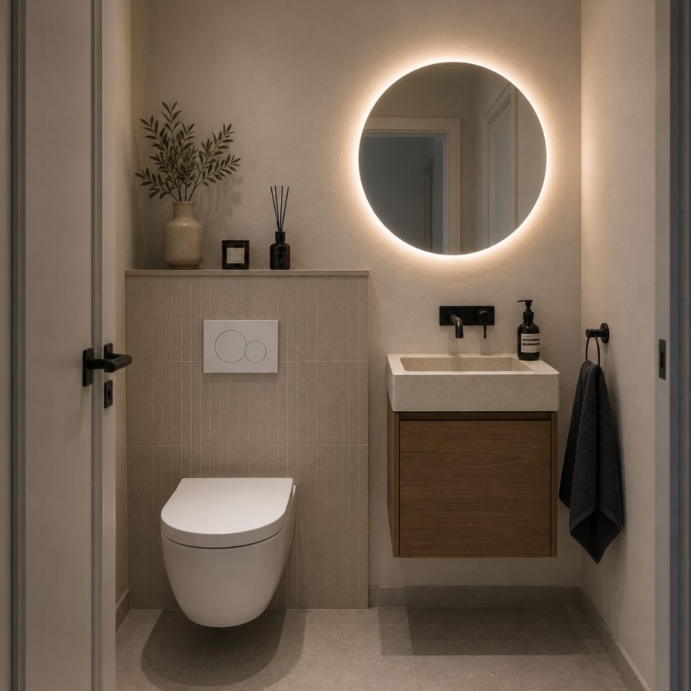 Oslo - Ronde Toiletspiegel Ø50 cm - Indirecte LED