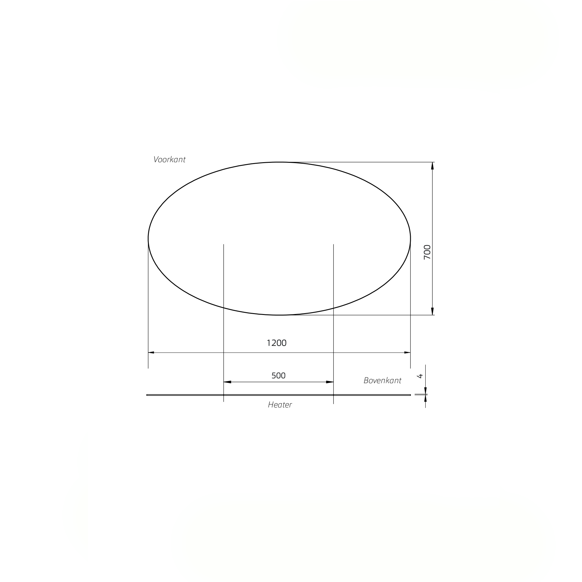 Spiegel Istanbul - Ei-vormige Spiegel - Indirecte Sportless Verlichting | Incl. Verwarming