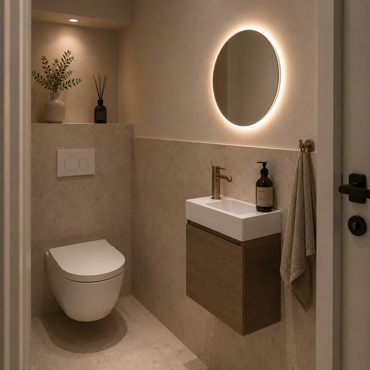 Oslo - Ronde Toiletspiegel Ø40 cm - Indirecte LED