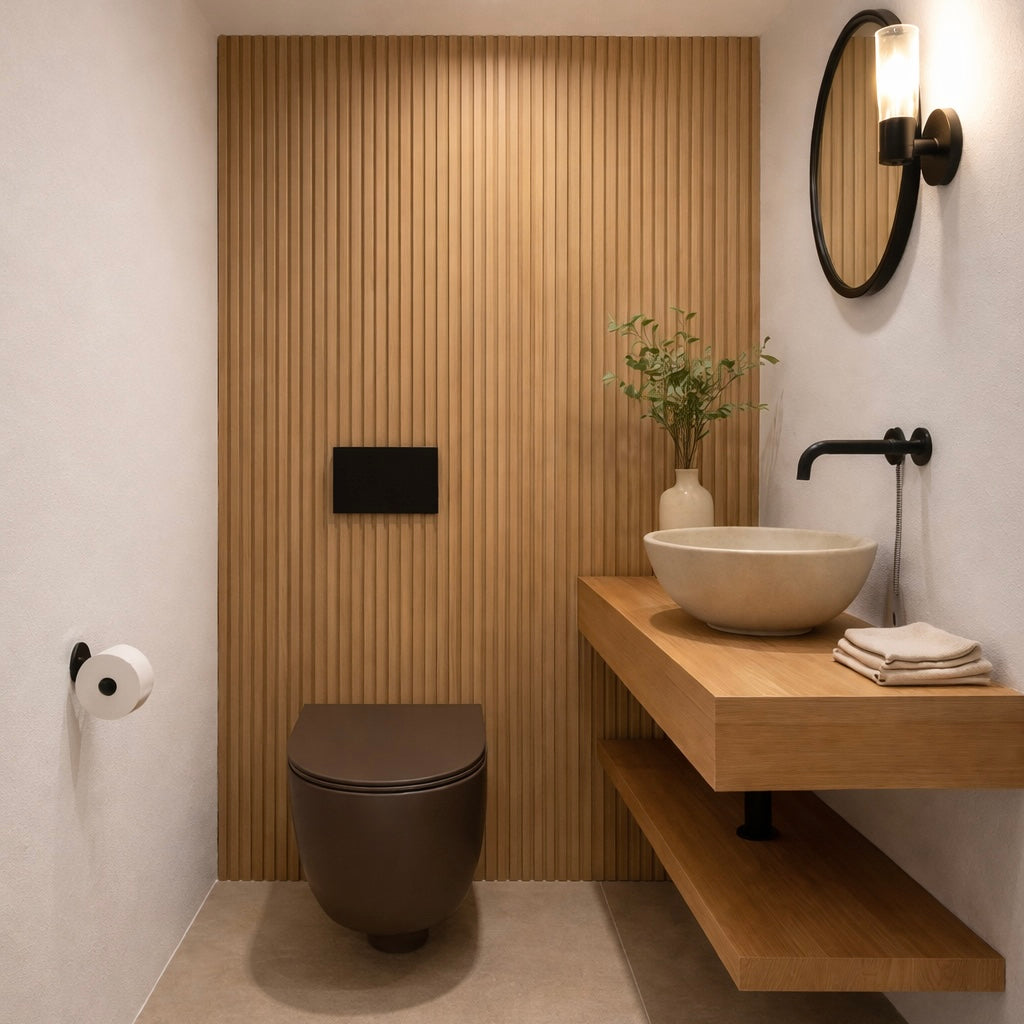 Xenz Gio Randloos Toilet 47cm met Vortexspoeling Coffe Mat