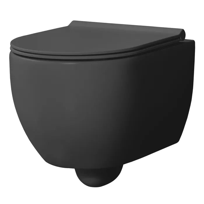 Xenz Gio Randloos Toilet 52cm met Vortexspoeling Zwart Mat