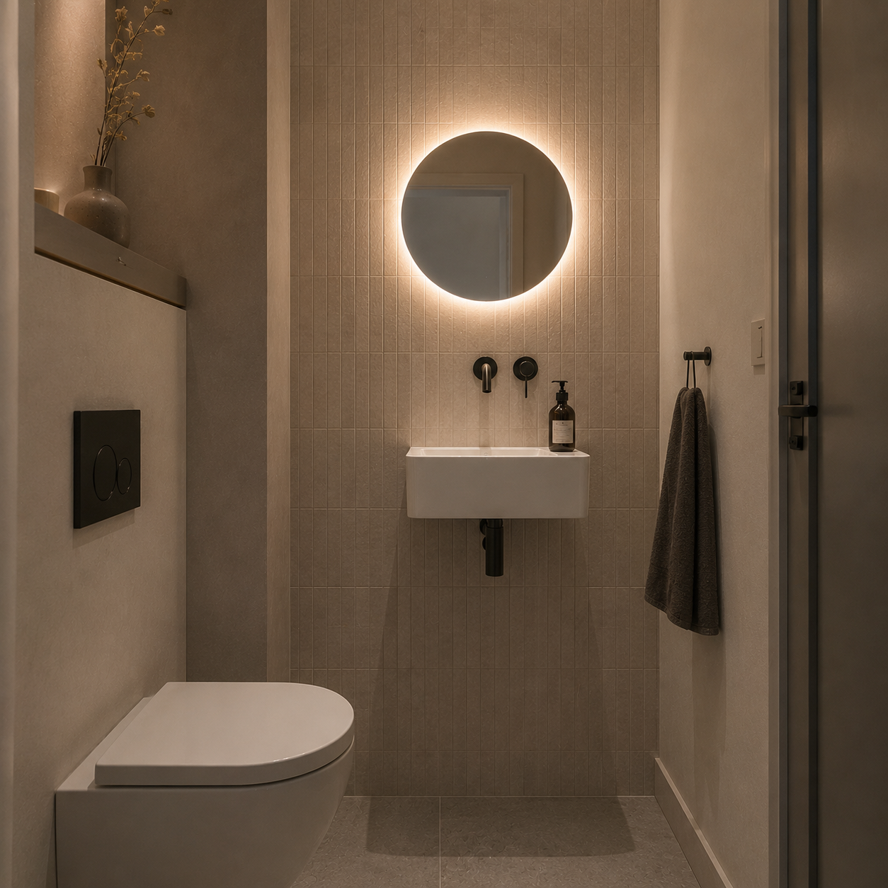 Oslo - Ronde Toiletspiegel Ø40 cm - Indirecte LED