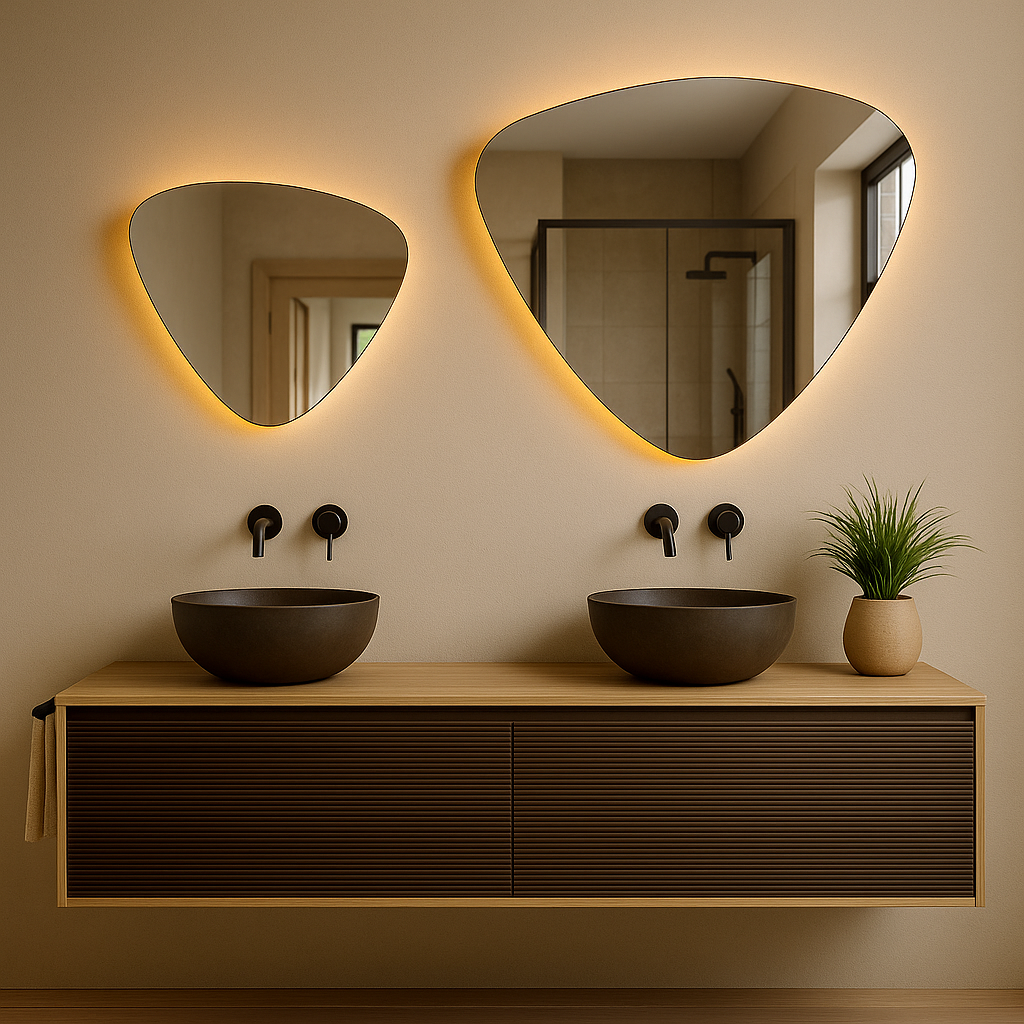 Spiegel Barcelona - Organische Vorm - Indirecte Spotless Verlichting | Incl. Verwarming