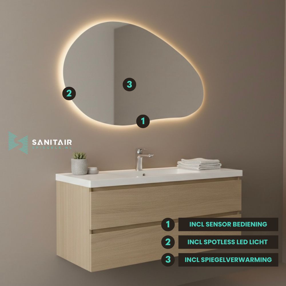 Spiegel Paris - Organische Vorm - 80 x 46.5 cm