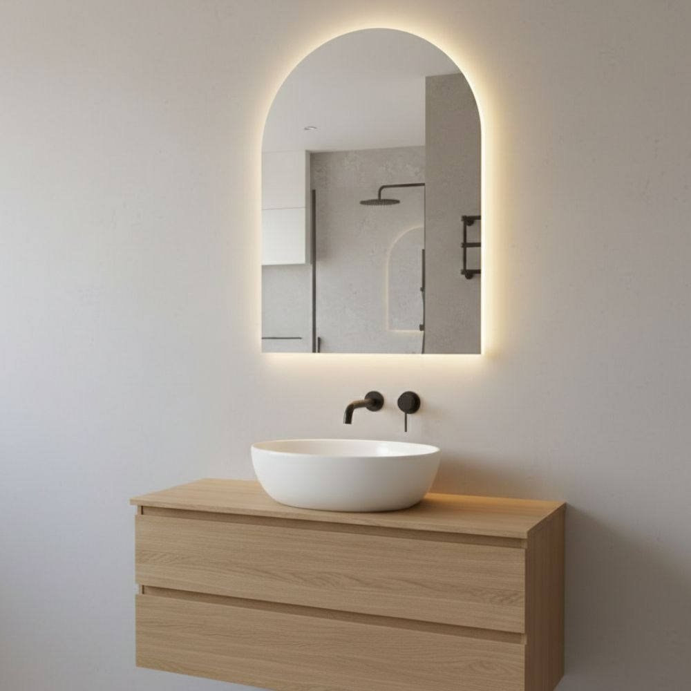 Spiegel Dubai - Rechthoekige Spiegel met Ronde Bovenkant - 40 x 60 cm