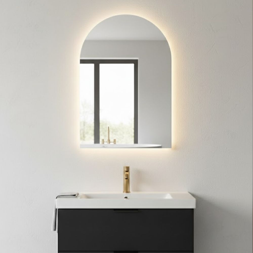 Spiegel Dubai - Rechthoekige Spiegel met Ronde Bovenkant - 50 x 75 cm