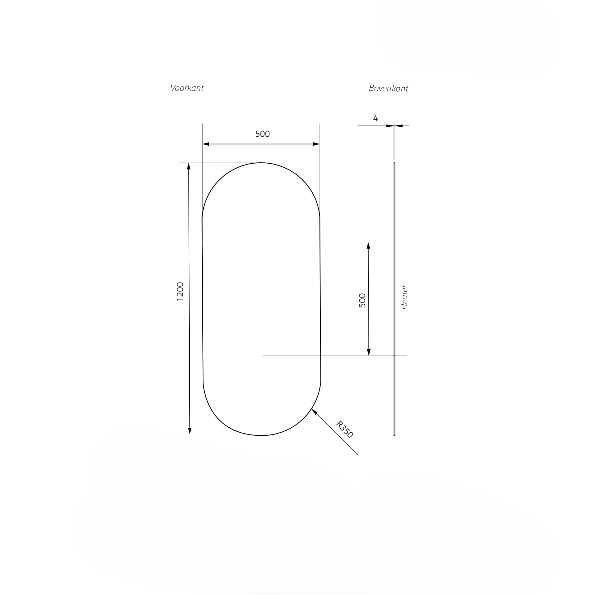 Spiegel Sydney - Ovaal Rechte Spiegel - 140 x 70 cm