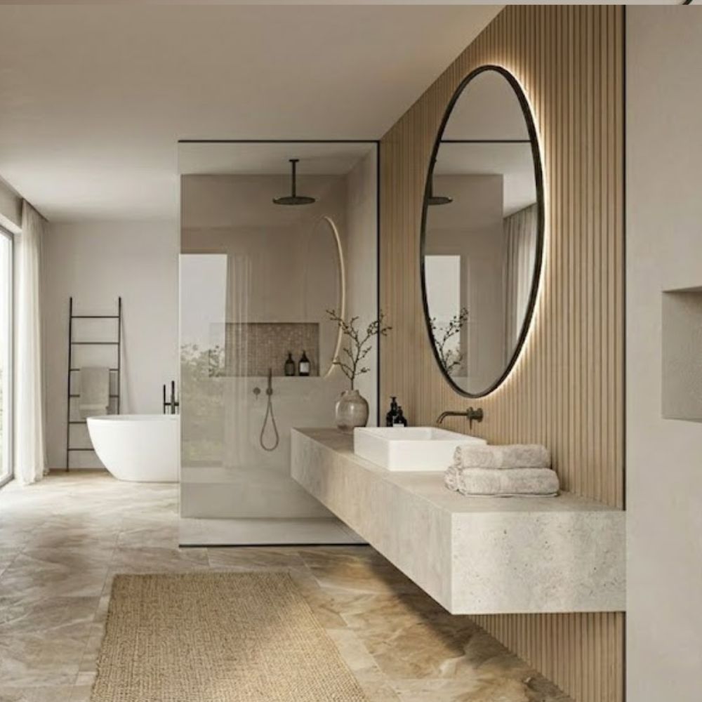 Spiegel New York - Ronde Spiegel met Zwarte Kaderrand - Ø80 cm