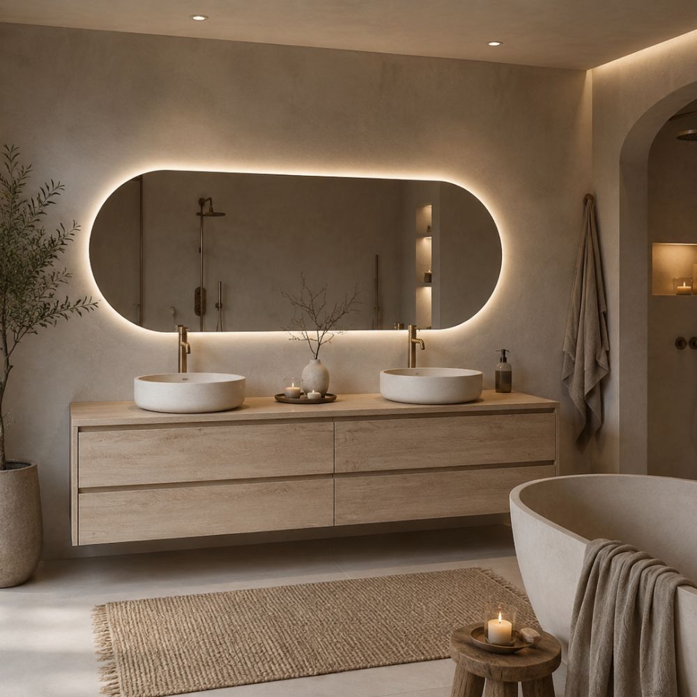 Sydney - Ovale Badkamerspiegel 120x60 cm - LED & Anti-Condens