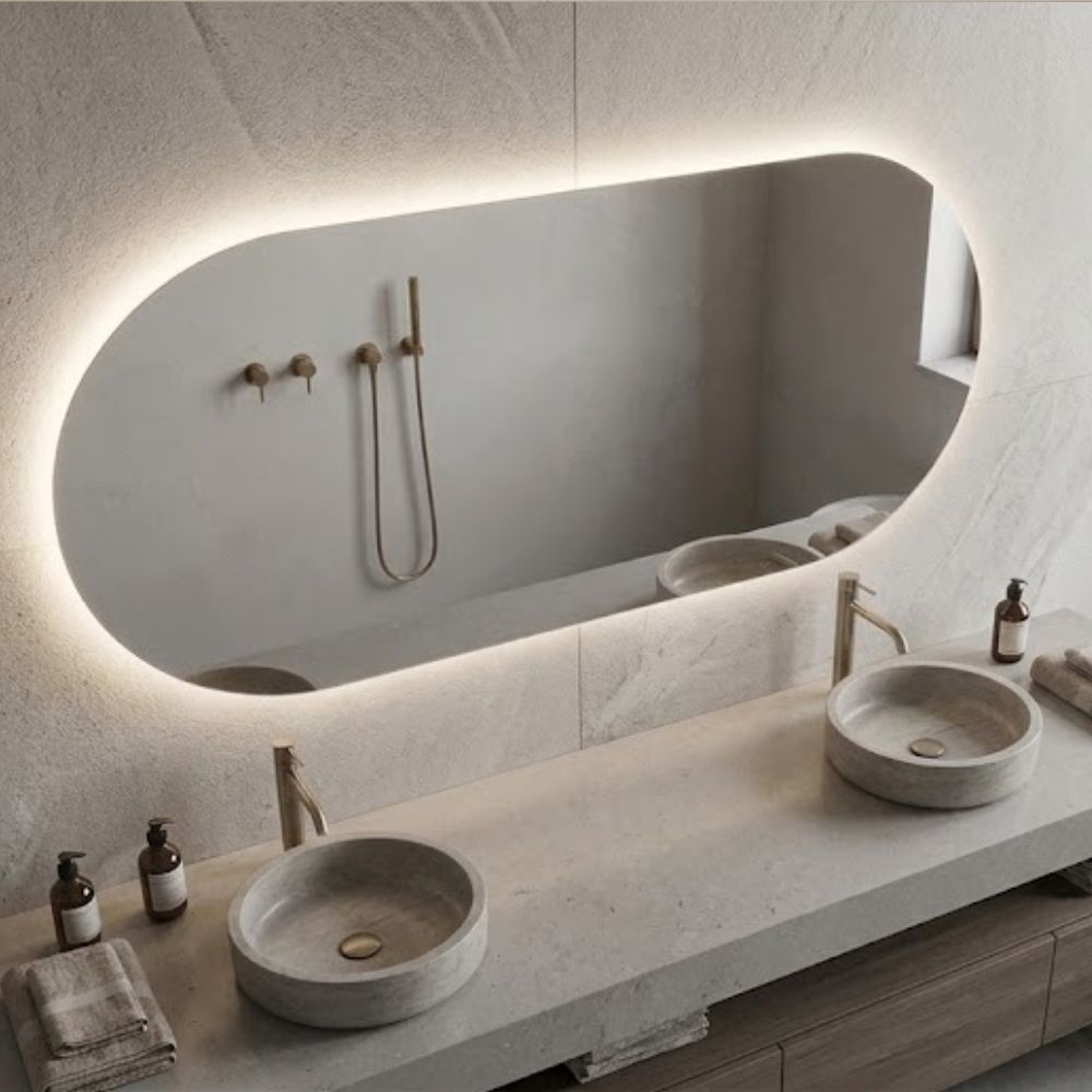 Spiegel Sydney - Ovaal Rechte Spiegel - 80 x 40 cm