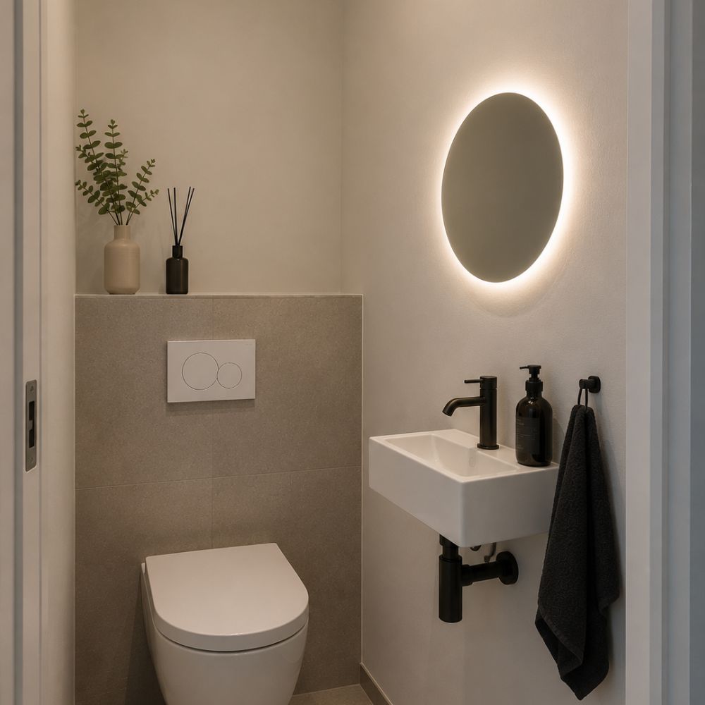 Oslo - Ronde Toiletspiegel Ø50 cm - Indirecte LED
