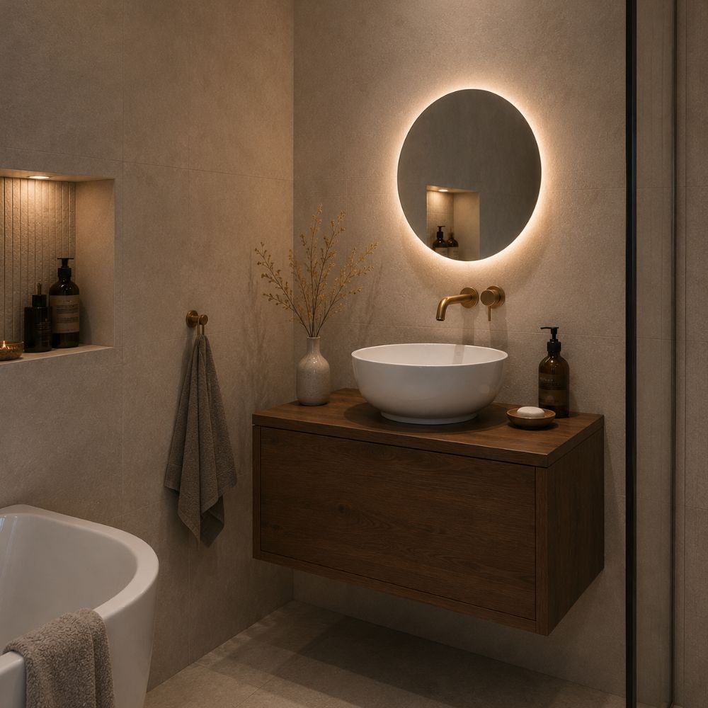 Tokyo - Ronde Badkamerspiegel Ø50 cm - Indirecte LED