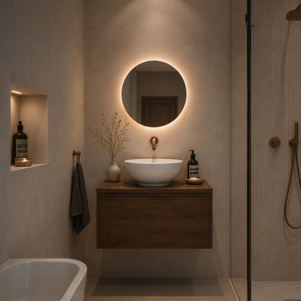 Tokyo - Ronde Badkamerspiegel Ø50 cm - Indirecte LED
